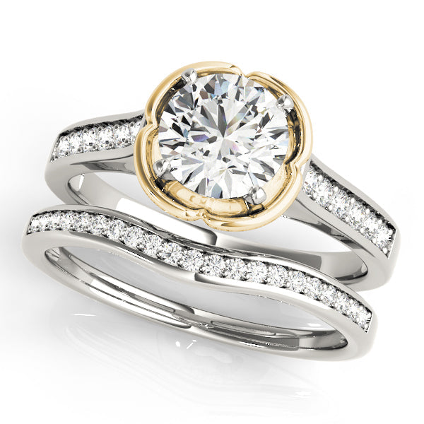 Opulent Prong-Set Round Diamond Engagement Ring in 10K/14K gold and platinum with certified lab-grown or natural diamonds