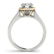 Opulent Prong-Set Round Diamond Engagement Ring in 10K/14K gold and platinum with certified lab-grown or natural diamonds