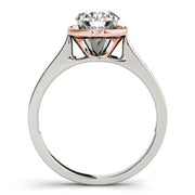 Opulent Prong-Set Round Diamond Engagement Ring in 10K/14K gold and platinum with certified lab-grown or natural diamonds