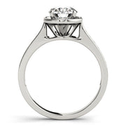 Opulent Prong-Set Round Diamond Engagement Ring in 10K/14K gold and platinum with certified lab-grown or natural diamonds