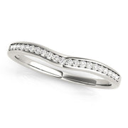 Curved Bands Half Eternity Ring in 10K/14K gold and platinum with certified lab-grown or natural diamonds