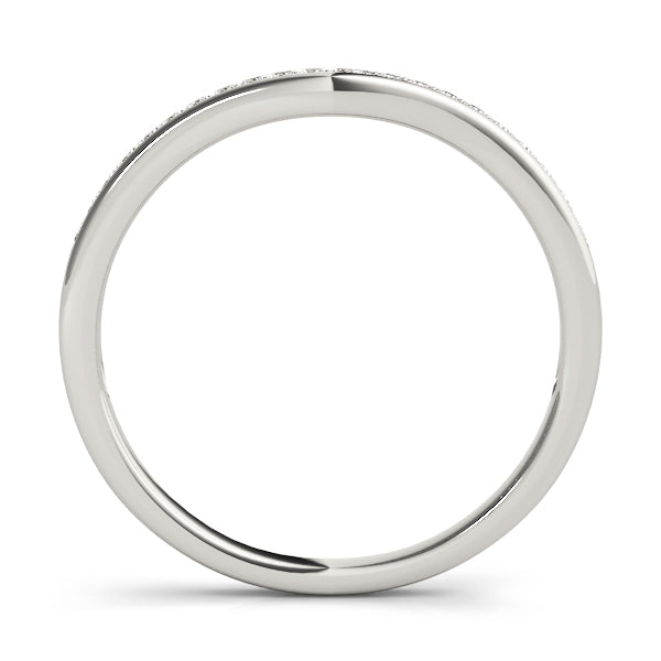 Curved Bands Half Eternity Ring in Gold & Platinum
