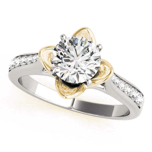 Celestial Prong-Set Round Diamond Engagement Ring in 10K/14K gold and platinum with certified lab-grown or natural diamonds
