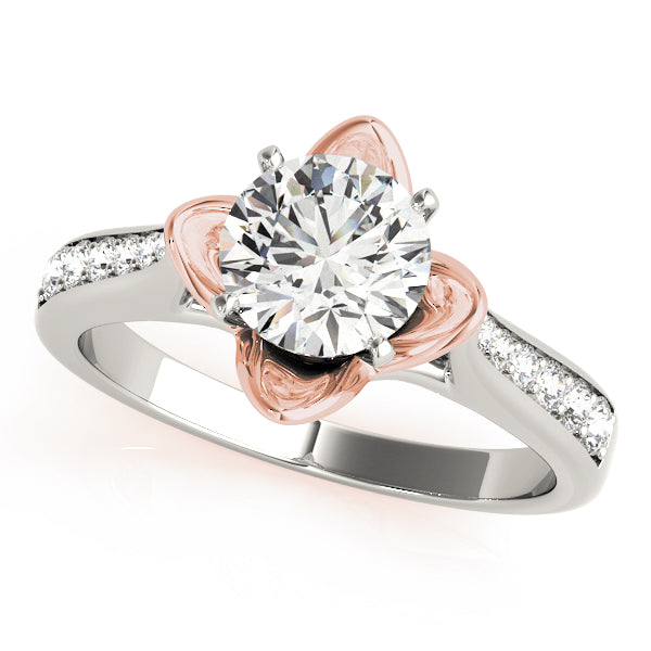 Celestial Prong-Set Round Diamond Engagement Ring in 10K/14K gold and platinum with certified lab-grown or natural diamonds