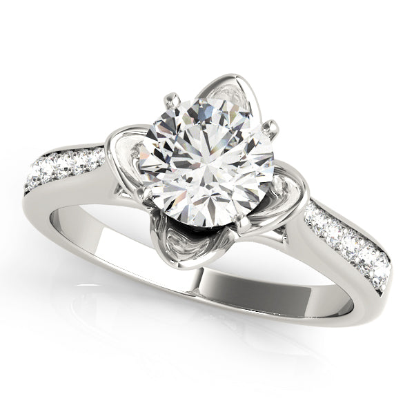 Celestial Prong-Set Round Diamond Engagement Ring in 10K/14K gold and platinum with certified lab-grown or natural diamonds