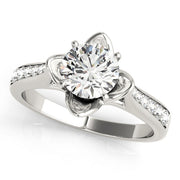 Celestial Prong-Set Round Diamond Engagement Ring in 10K/14K gold and platinum with certified lab-grown or natural diamonds
