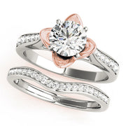 Celestial Prong-Set Round Diamond Engagement Ring in 10K/14K gold and platinum with certified lab-grown or natural diamonds