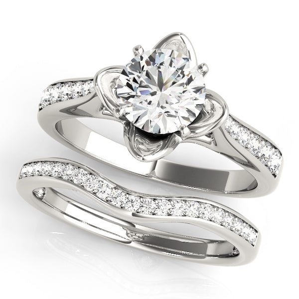 Celestial Prong-Set Round Diamond Engagement Ring in 10K/14K gold and platinum with certified lab-grown or natural diamonds