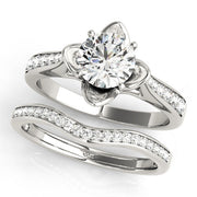 Celestial Prong-Set Round Diamond Engagement Ring in 10K/14K gold and platinum with certified lab-grown or natural diamonds