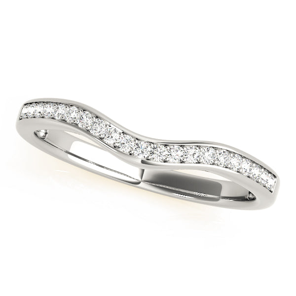 Curved Bands Half Eternity Ring in 10K/14K gold and platinum with certified lab-grown or natural diamonds