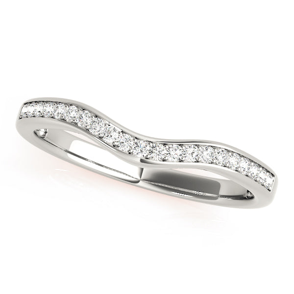 Curved Bands Half Eternity Ring in Gold & Platinum
