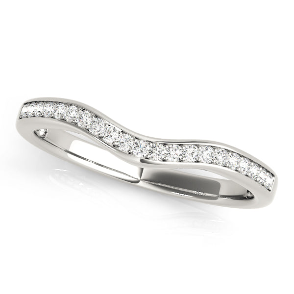 Curved Bands Half Eternity Ring in Gold & Platinum