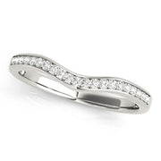 Curved Bands Half Eternity Ring in Gold & Platinum