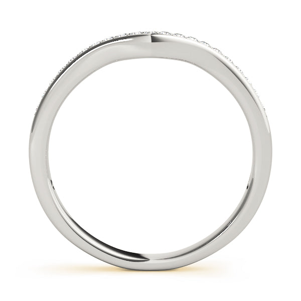 Curved Bands Half Eternity Ring in Gold & Platinum
