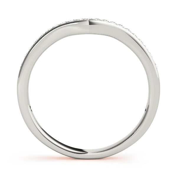 Curved Bands Half Eternity Ring in Gold & Platinum