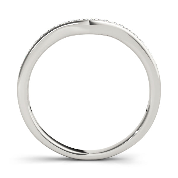 Curved Bands Half Eternity Ring in Gold & Platinum