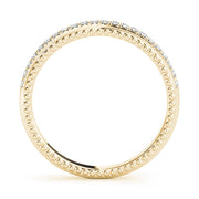 Beaded Prong Set Half Eternity Ring in Gold & Platinum