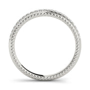 Beaded Prong Set Half Eternity Ring in Gold & Platinum