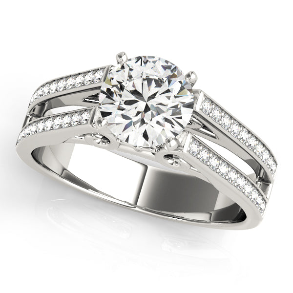 Dazzling Multi-Row Round Diamond Engagement Ring in 10K/14K gold and platinum with certified lab-grown or natural diamonds