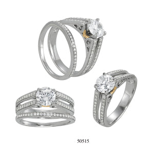 Dazzling Multi-Row Round Diamond Engagement Ring in 10K/14K gold and platinum with certified lab-grown or natural diamonds