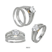 Dazzling Multi-Row Round Diamond Engagement Ring in 10K/14K gold and platinum with certified lab-grown or natural diamonds