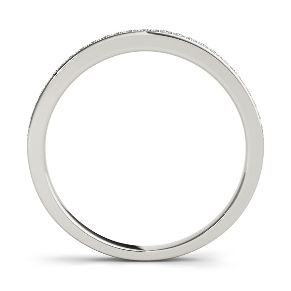 Straight Channel Set Half Eternity Ring in Gold & Platinum