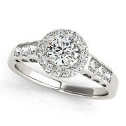 Splendid Halo Round Diamond Engagement Ring in 10K/14K gold and platinum with certified lab-grown or natural diamonds