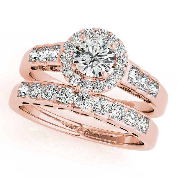 Splendid Halo Round Diamond Engagement Ring in 10K/14K gold and platinum with certified lab-grown or natural diamonds