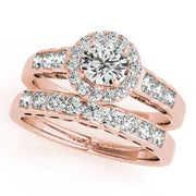 Splendid Halo Round Diamond Engagement Ring in 10K/14K gold and platinum with certified lab-grown or natural diamonds