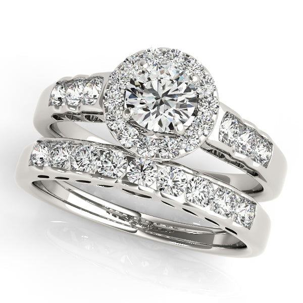 Splendid Halo Round Diamond Engagement Ring in 10K/14K gold and platinum with certified lab-grown or natural diamonds