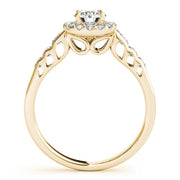 Splendid Halo Round Diamond Engagement Ring in 10K/14K gold and platinum with certified lab-grown or natural diamonds