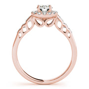 Splendid Halo Round Diamond Engagement Ring in 10K/14K gold and platinum with certified lab-grown or natural diamonds