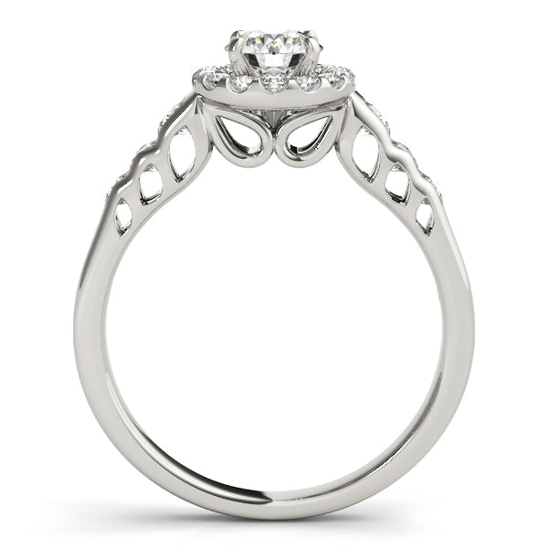Splendid Halo Round Diamond Engagement Ring in 10K/14K gold and platinum with certified lab-grown or natural diamonds