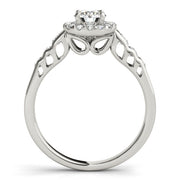 Splendid Halo Round Diamond Engagement Ring in 10K/14K gold and platinum with certified lab-grown or natural diamonds