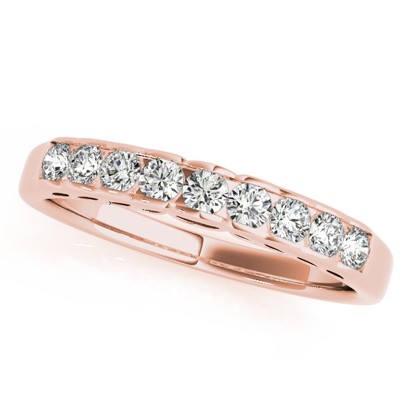 Channel Set Half Eternity Ring in Gold & Platinum