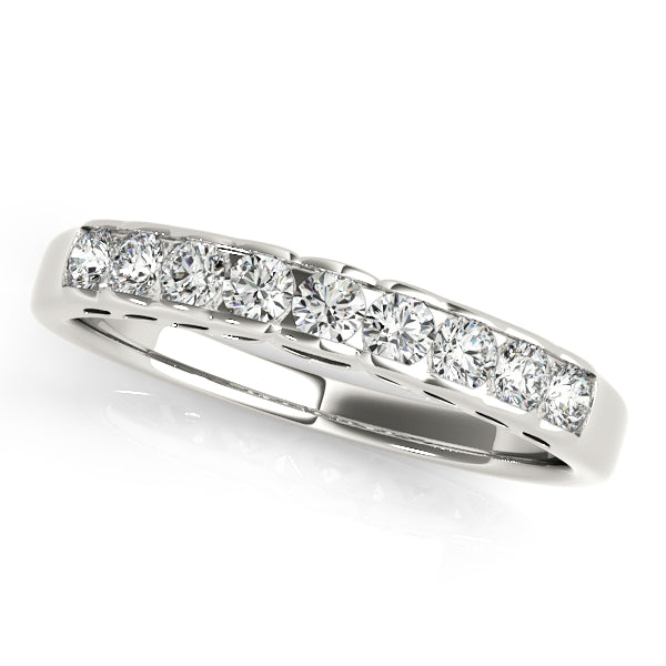 Channel Set Half Eternity Ring in Gold & Platinum