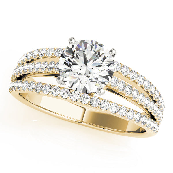 Enchanted Multi-Row Round Diamond Engagement Ring in 10K/14K gold and platinum with certified lab-grown or natural diamonds