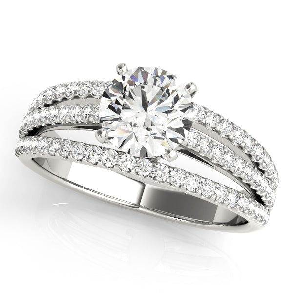 Enchanted Multi-Row Round Diamond Engagement Ring in 10K/14K gold and platinum with certified lab-grown or natural diamonds