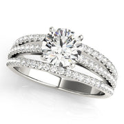 Enchanted Multi-Row Round Diamond Engagement Ring in 10K/14K gold and platinum with certified lab-grown or natural diamonds