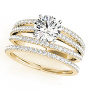 Enchanted Multi-Row Round Diamond Engagement Ring in 10K/14K gold and platinum with certified lab-grown or natural diamonds