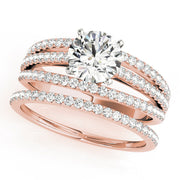 Enchanted Multi-Row Round Diamond Engagement Ring in 10K/14K gold and platinum with certified lab-grown or natural diamonds