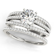 Enchanted Multi-Row Round Diamond Engagement Ring in 10K/14K gold and platinum with certified lab-grown or natural diamonds