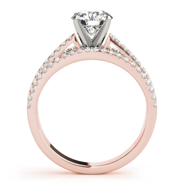 Enchanted Multi-Row Round Diamond Engagement Ring in 10K/14K gold and platinum with certified lab-grown or natural diamonds