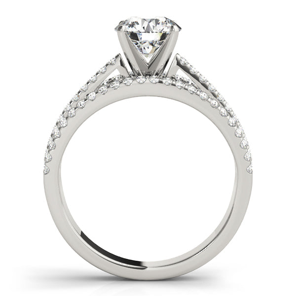 Enchanted Multi-Row Round Diamond Engagement Ring in 10K/14K gold and platinum with certified lab-grown or natural diamonds