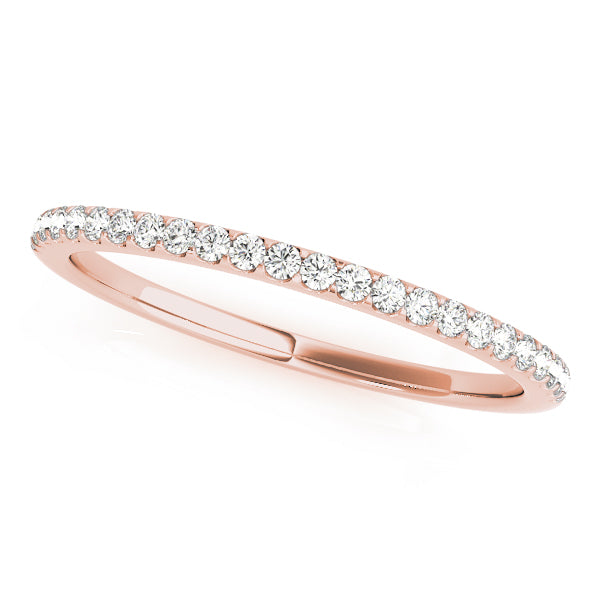 Single Row Prong Set Wedding Half Eternity Ring in Gold & Platinum