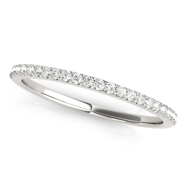 Single Row Prong Set Wedding Half Eternity Ring in Gold & Platinum