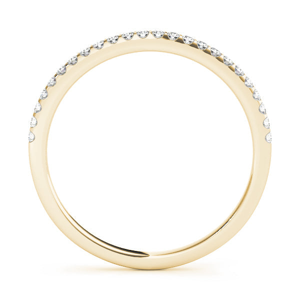Single Row Prong Set Wedding Half Eternity Ring in Gold & Platinum