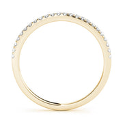Single Row Prong Set Wedding Half Eternity Ring in Gold & Platinum