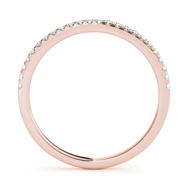 Single Row Prong Set Wedding Half Eternity Ring in Gold & Platinum