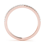 Single Row Prong Set Wedding Half Eternity Ring in Gold & Platinum